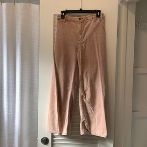 Anthropologie Pilcro Pink Corduroy Wide Leg Cropped Pant